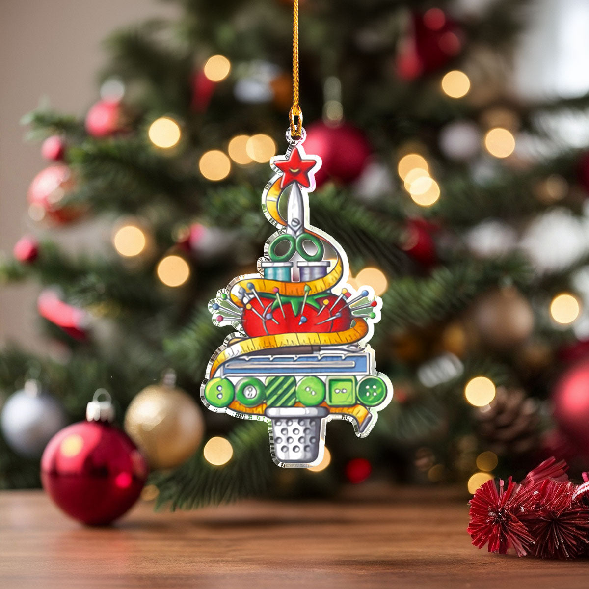 Shineful 2D Acrylic Ornament Stitching Joy