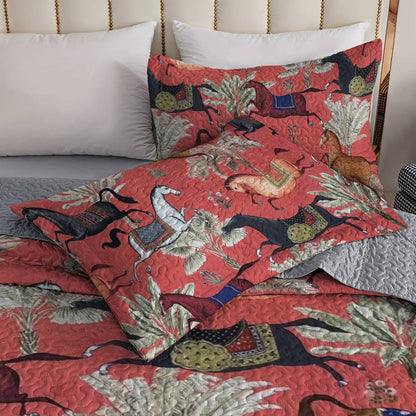 Shineful All Season Quilt 3-Piece Set Horsepower