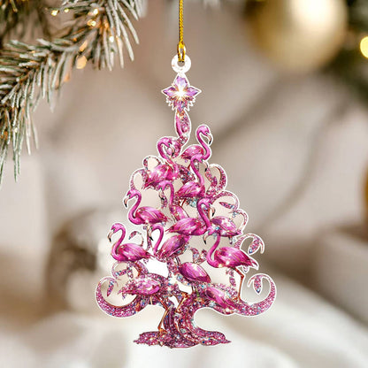 Shineful 2D Acrylic Ornament Flamingo Flock Christmas