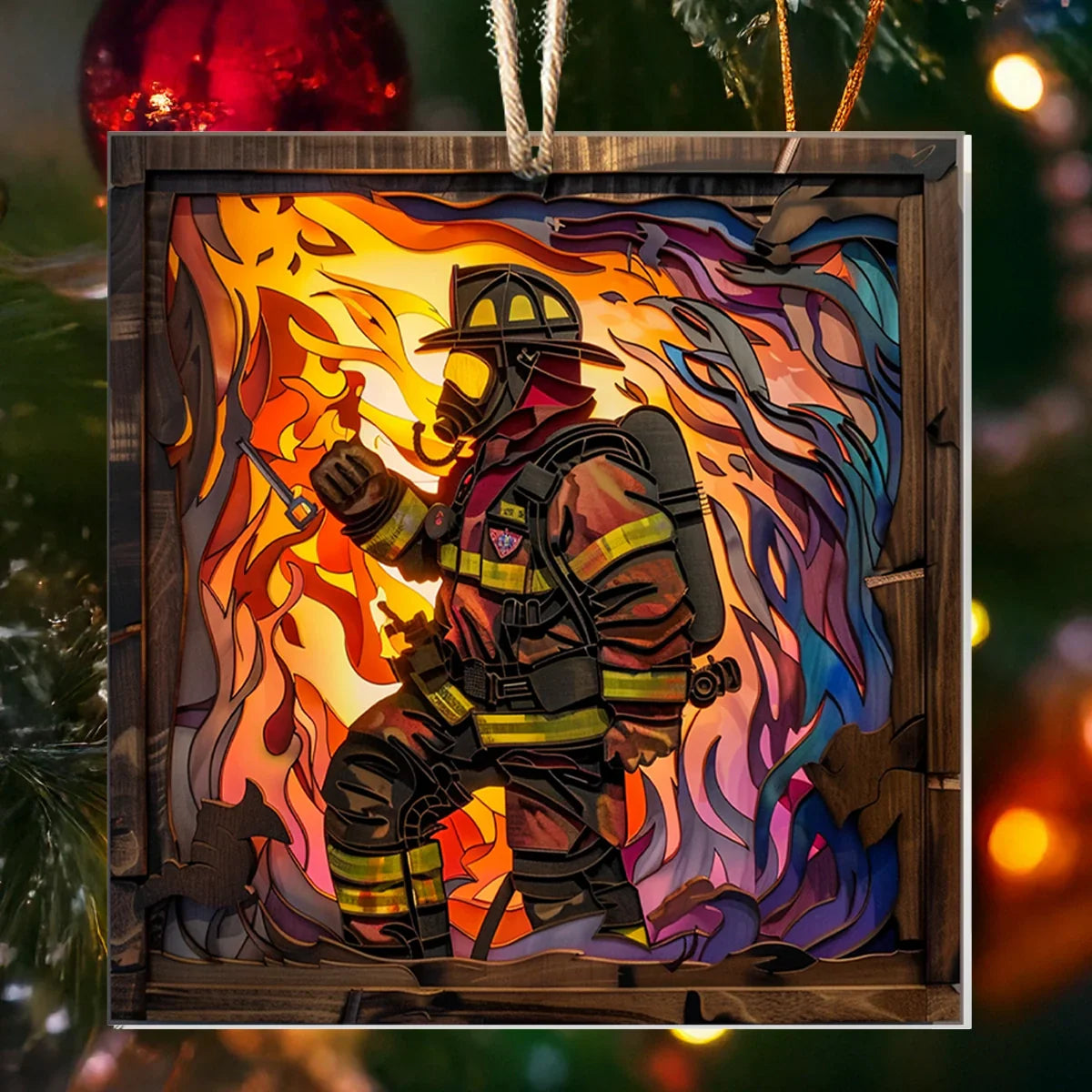 Shineful Acrylic Ornament Firefighter : First Responder Flask Set