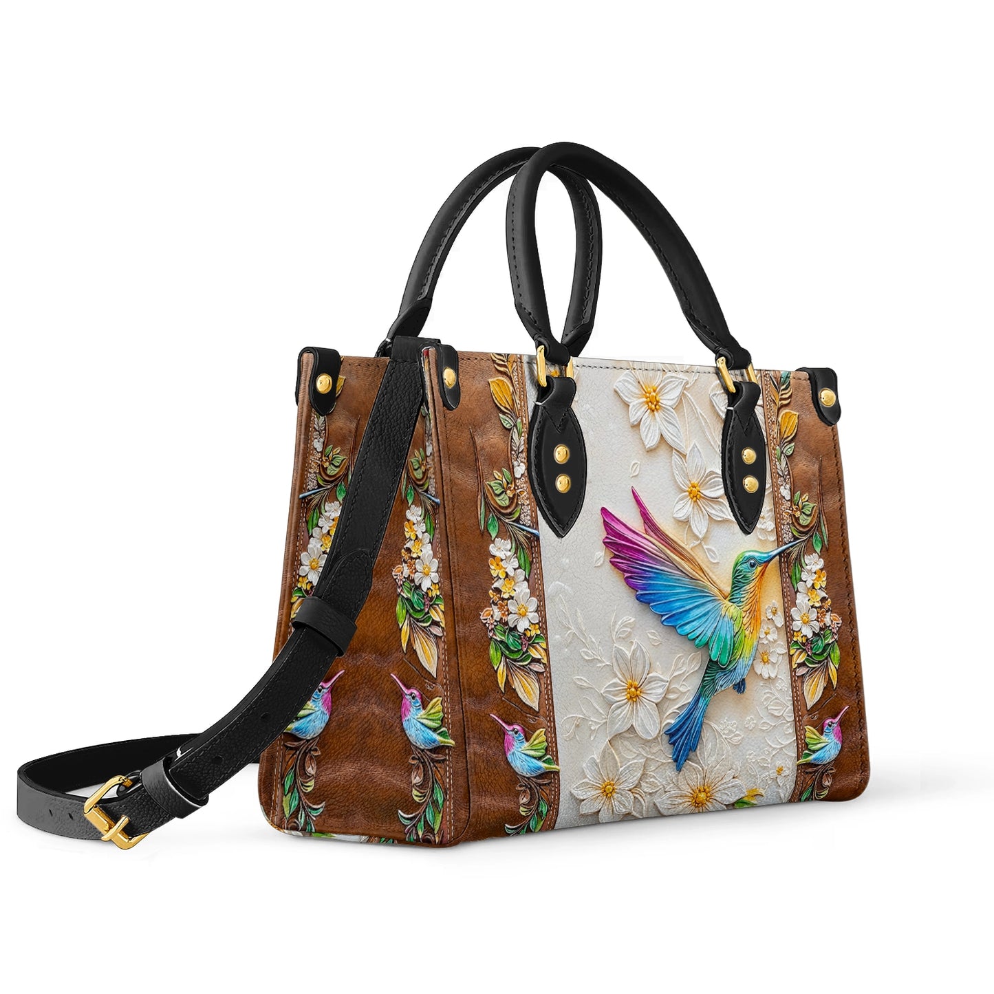 Shineful Leather Bag Fluttering Blooms