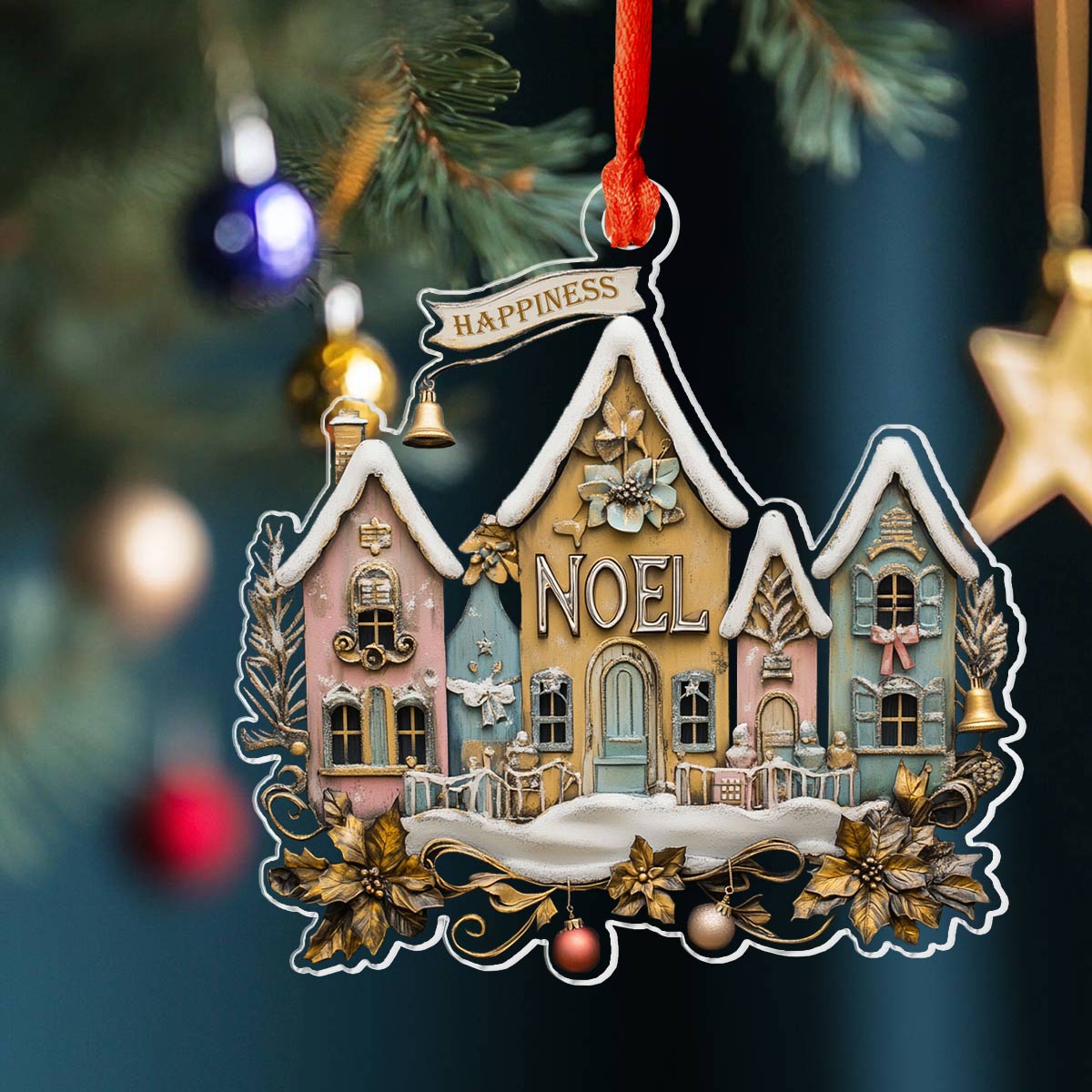 Shineful 2D Acrylic Ornament Happy Christmas