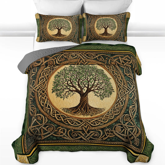 Shineful All Season Quilt 3-Piece Set The Eternal Celtic Tree of Life