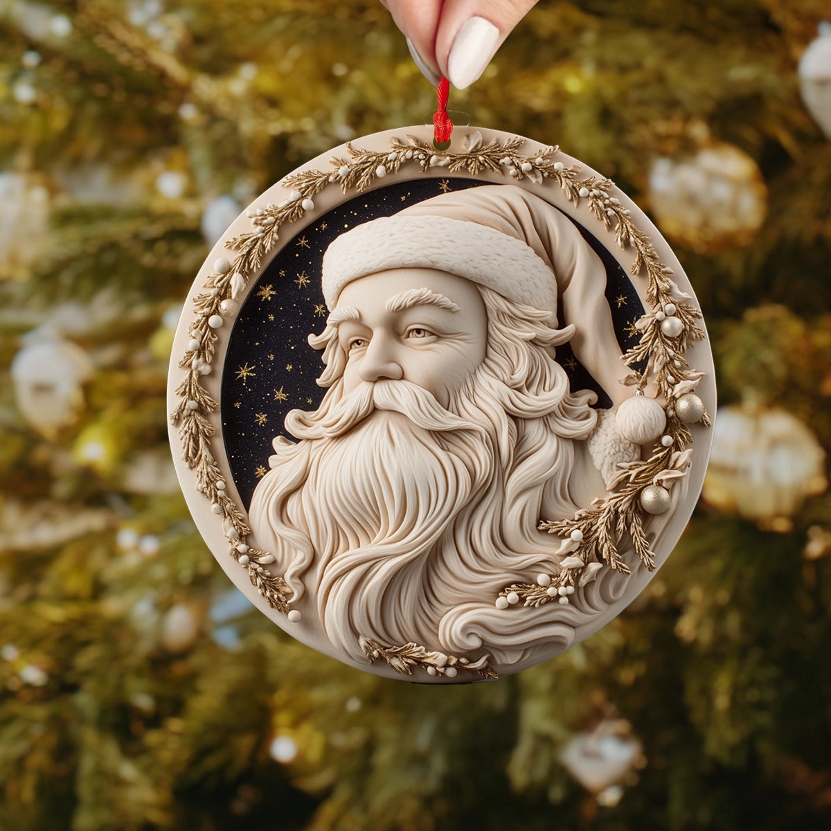 Shineful 2D Acrylic Ornament Classic Santa Holiday