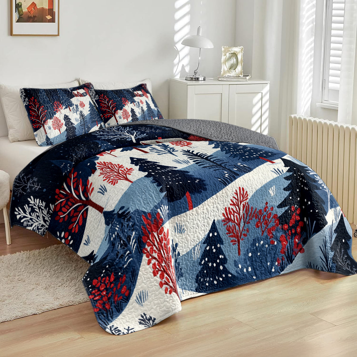 Shineful All Season Quilt 3-Piece Set - Scandinavian Winter Wonderland