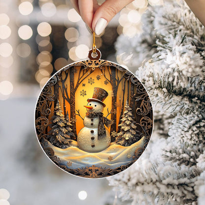 Shineful 2D Acrylic Ornament Frosted Snowman