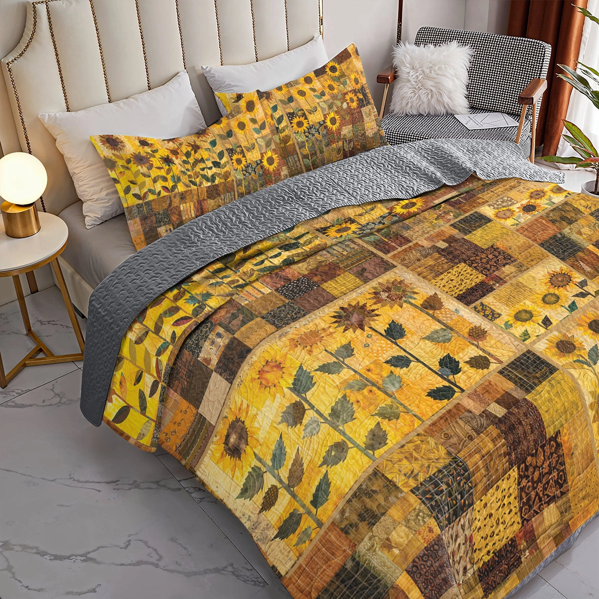 Shineful All Season Quilt 3-Piece Set Sunflower Sunshine Dreams