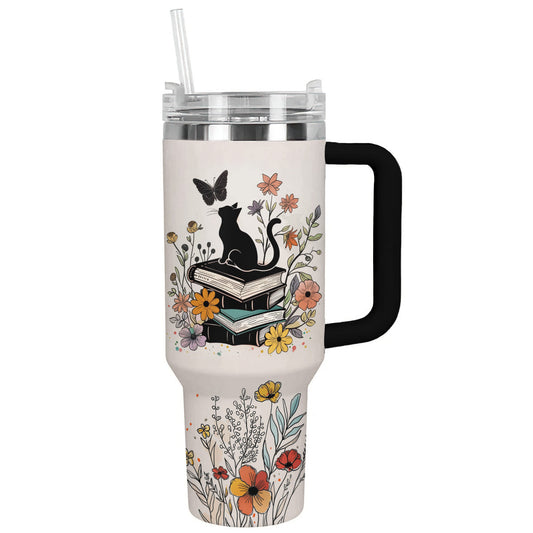 Reading Shineful™ Tumbler Cat & Book Nl09 40Oz