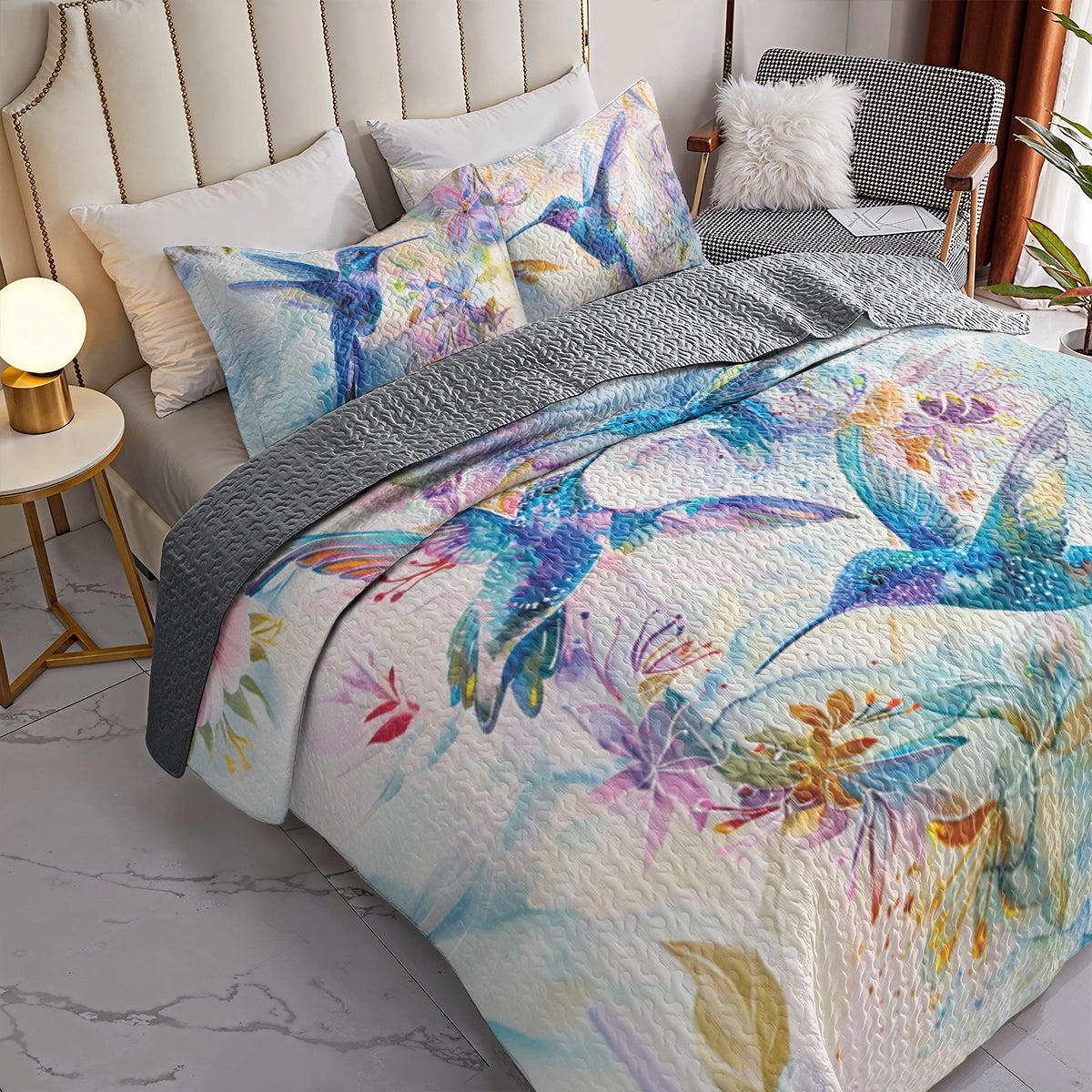 Shineful All Season Quilt 3-Piece Set Hummingbird Haven