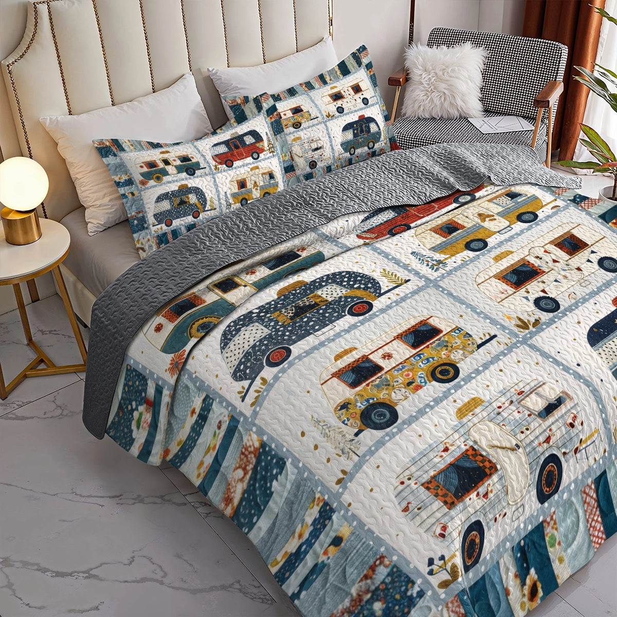 Shineful All Season Quilt 3-Piece Set Lovely Camper