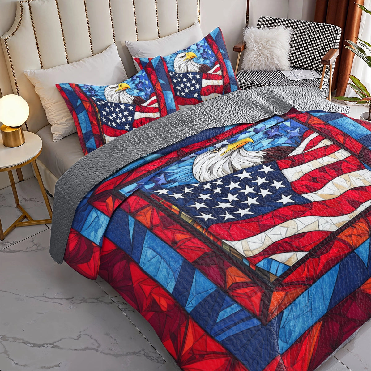 Shineful All Season Quilt 3-Piece Set Patriot's Pride American