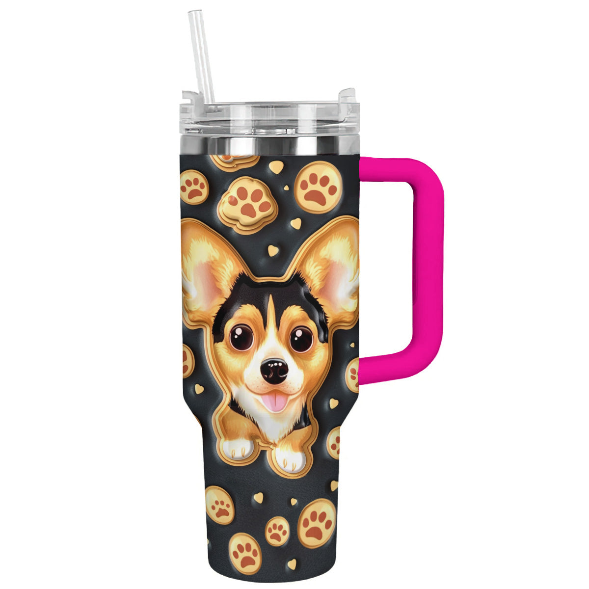 40 Oz Dachshund Shineful™ Tumbler Dachshunds Black Cute Nl09 Hot Pink 40Oz