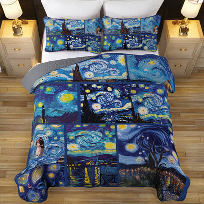 Shineful All Season Quilt 3-Piece Set Starry Night Sip