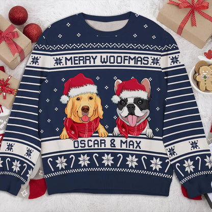 Merry Woofmas - Personalized Custom All-Over-Print Sweatshirt