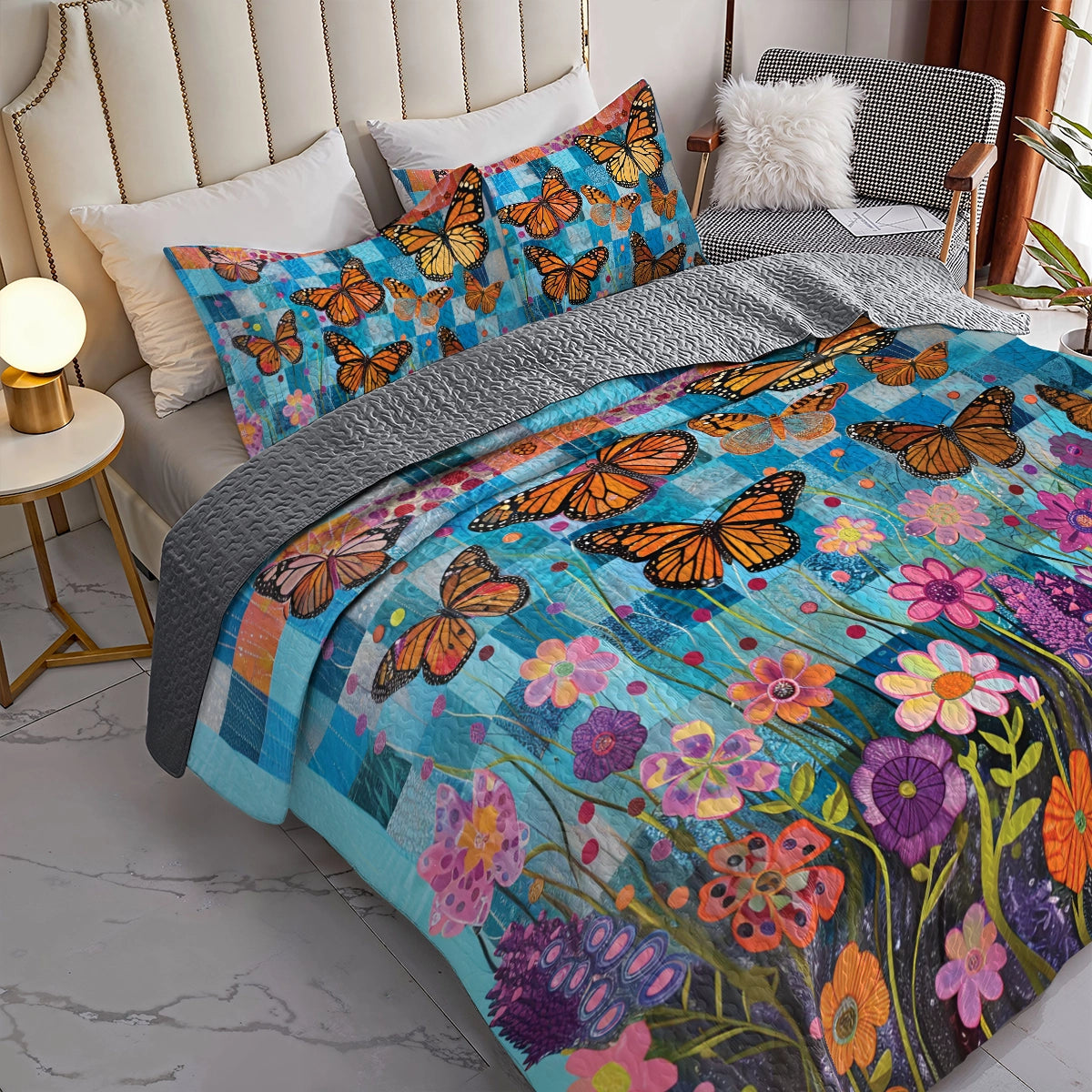 Shineful All Season Quilt 3-Piece Set Butterfly Beautiful Dreams