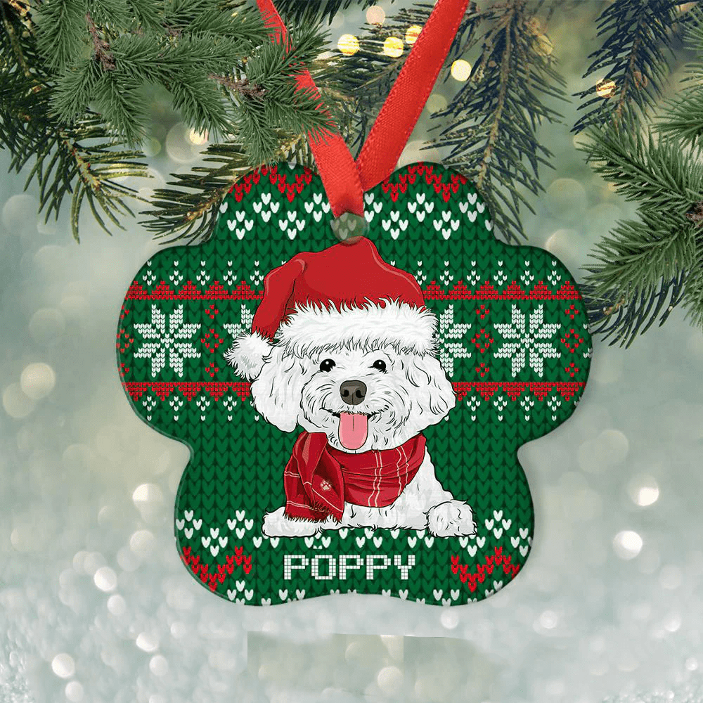 Shinefulgift® Christmas Dog Name - Personalized Custom Aluminum Ornament