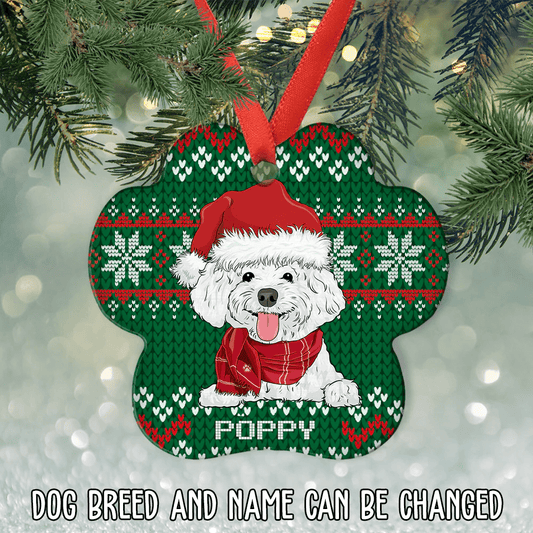 Shinefulgift® Christmas Dog Name - Personalized Custom Aluminum Ornament