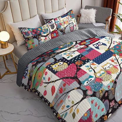 Shineful All Season Quilt 3-Piece Set Playful Owl