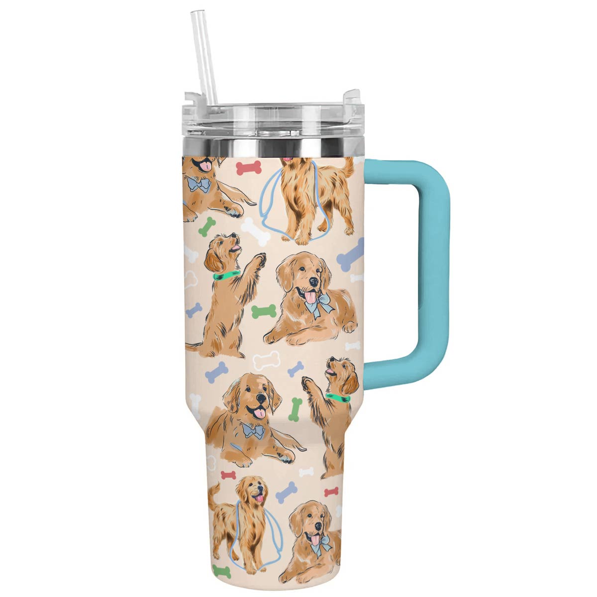 Dog 40 Oz Shineful™ Tumbler Golden Retriever Nl09 Sky Blue 40Oz