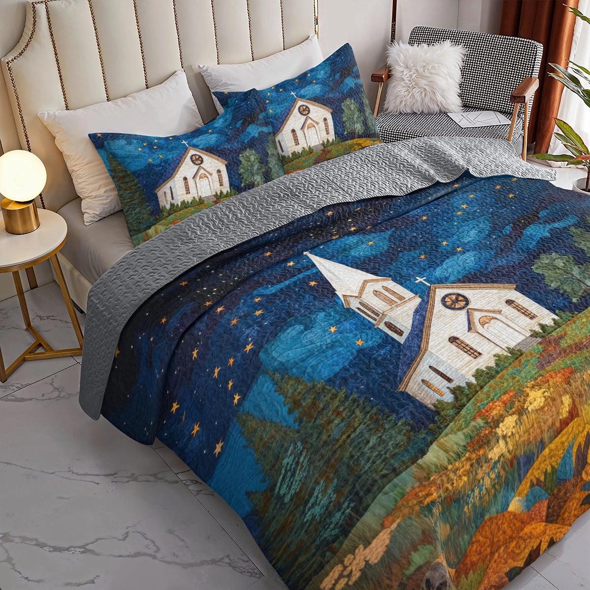 Shineful All Season Quilt 3-Piece Set God Starlight Sanctuary