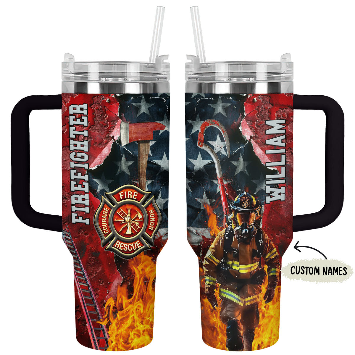 Shineful Tumbler Personalisiert Feuerwehrmann Stolz