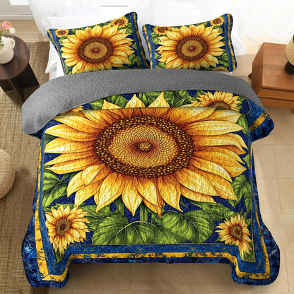 Shineful All Season Quilt 3-teiliges Set - Strahlende Sonnenblume