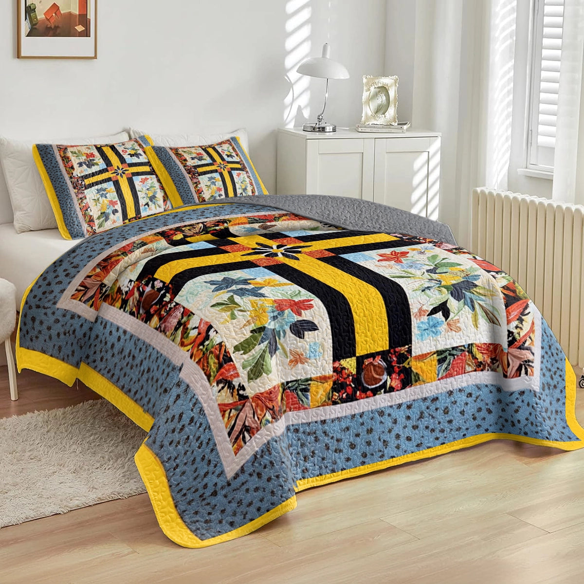 Shineful All Season Quilt 3-Piece Set God Sunny Blooms