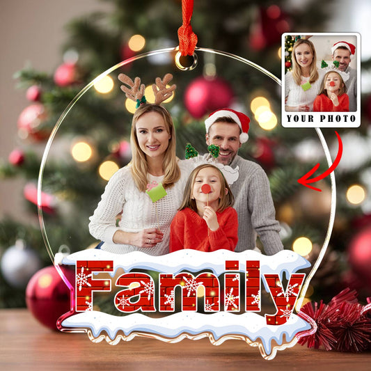 Shiny Dekoration Ornament Foto hochladen Weihnachten Familie personalisiert