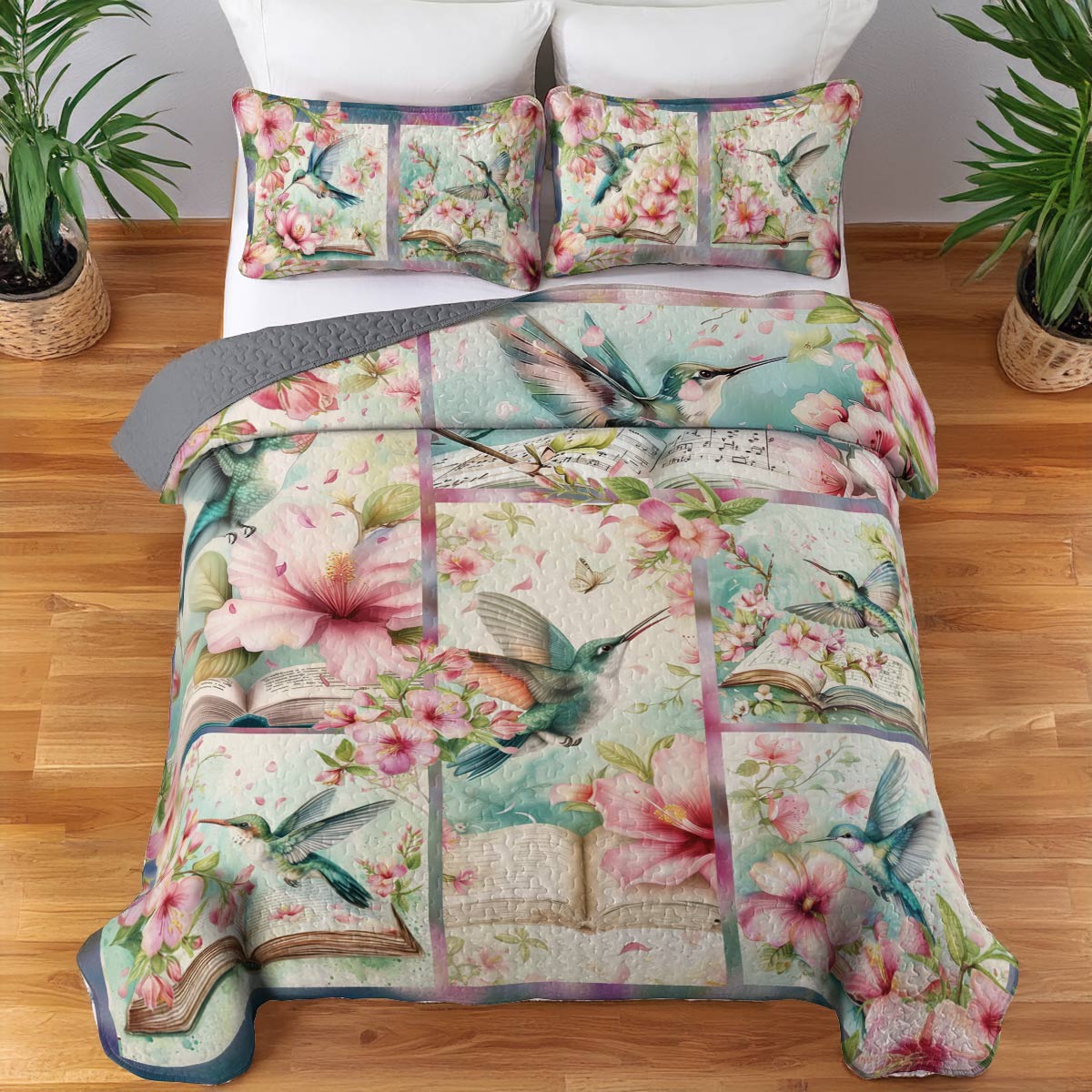 Shineful All Season Quilt 3-Piece Set Hummingbird Haven