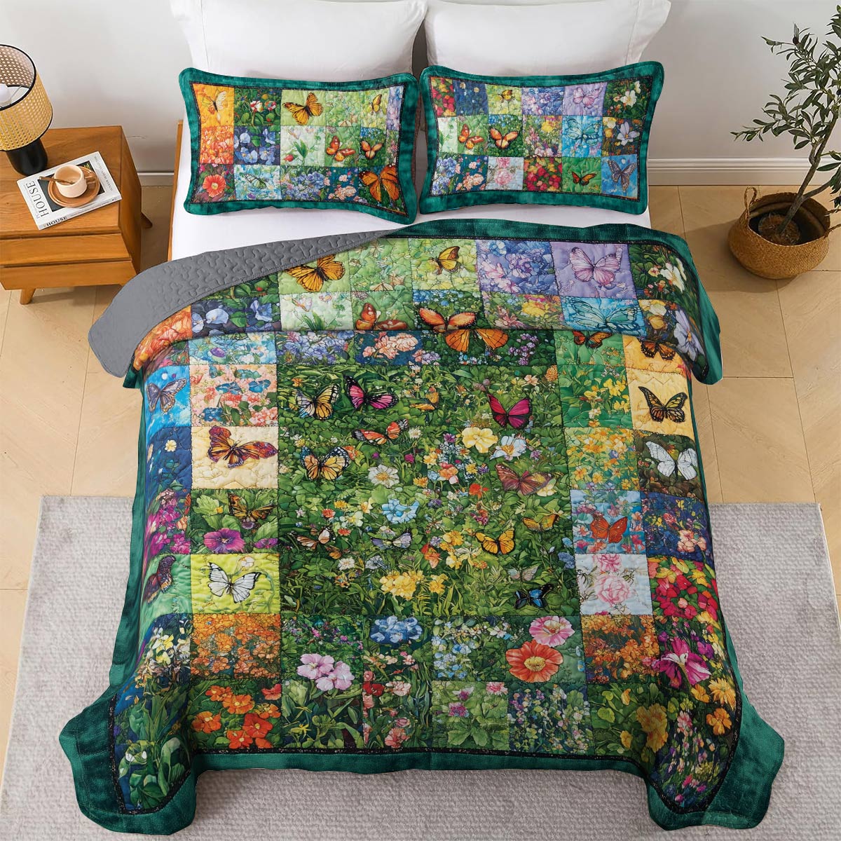 Shineful All Season Quilt 3-Piece Set Butterfly Haven