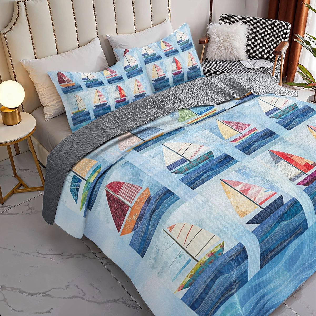 Shineful All Season Quilt 3-teiliges Set Sailing Breezy Sails