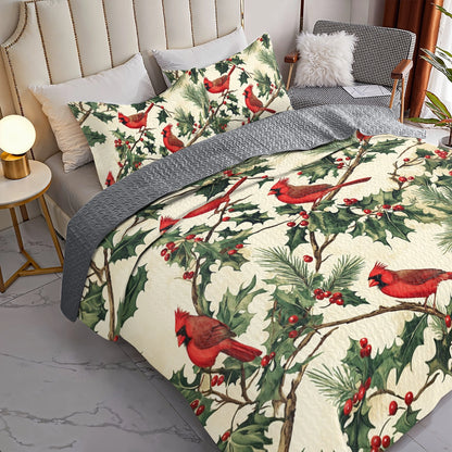 Shineful All Season Quilt 3-Piece Set Cardinal Bliss