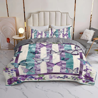 Shineful All Season Quilt 3-Piece Set Butterfly Bliss