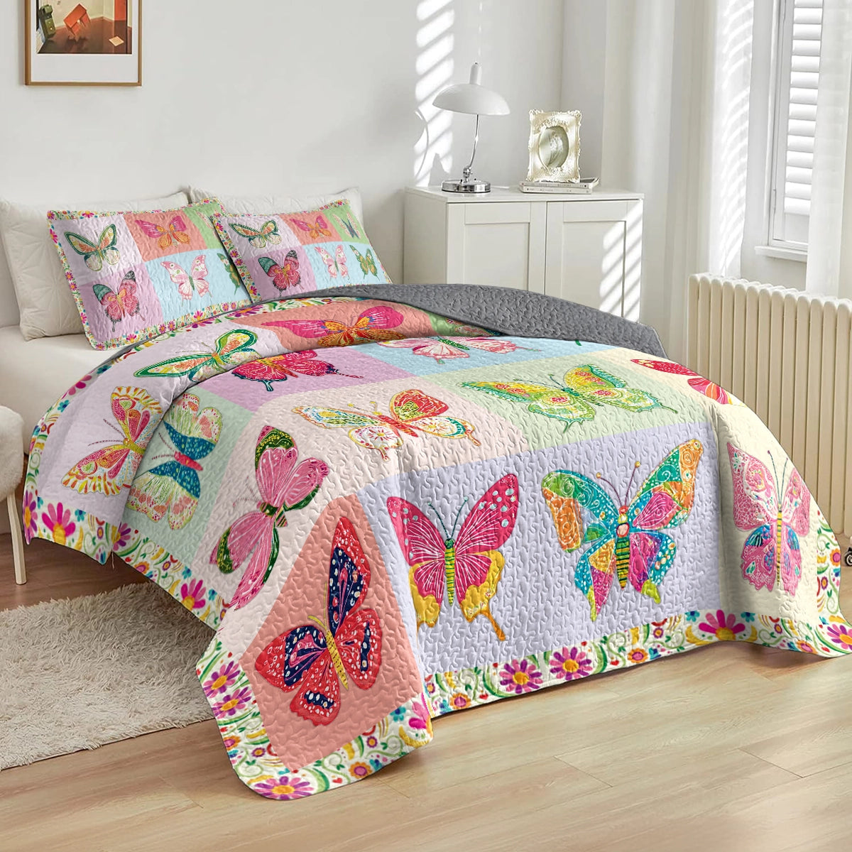 Shineful All Season Quilt 3-Piece Set - Butterfly Dreams