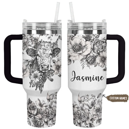 Shineful Tumbler Personalized Rustic Cow