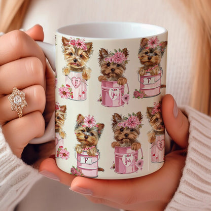 Tasse en céramique brillante Yorkie Delight