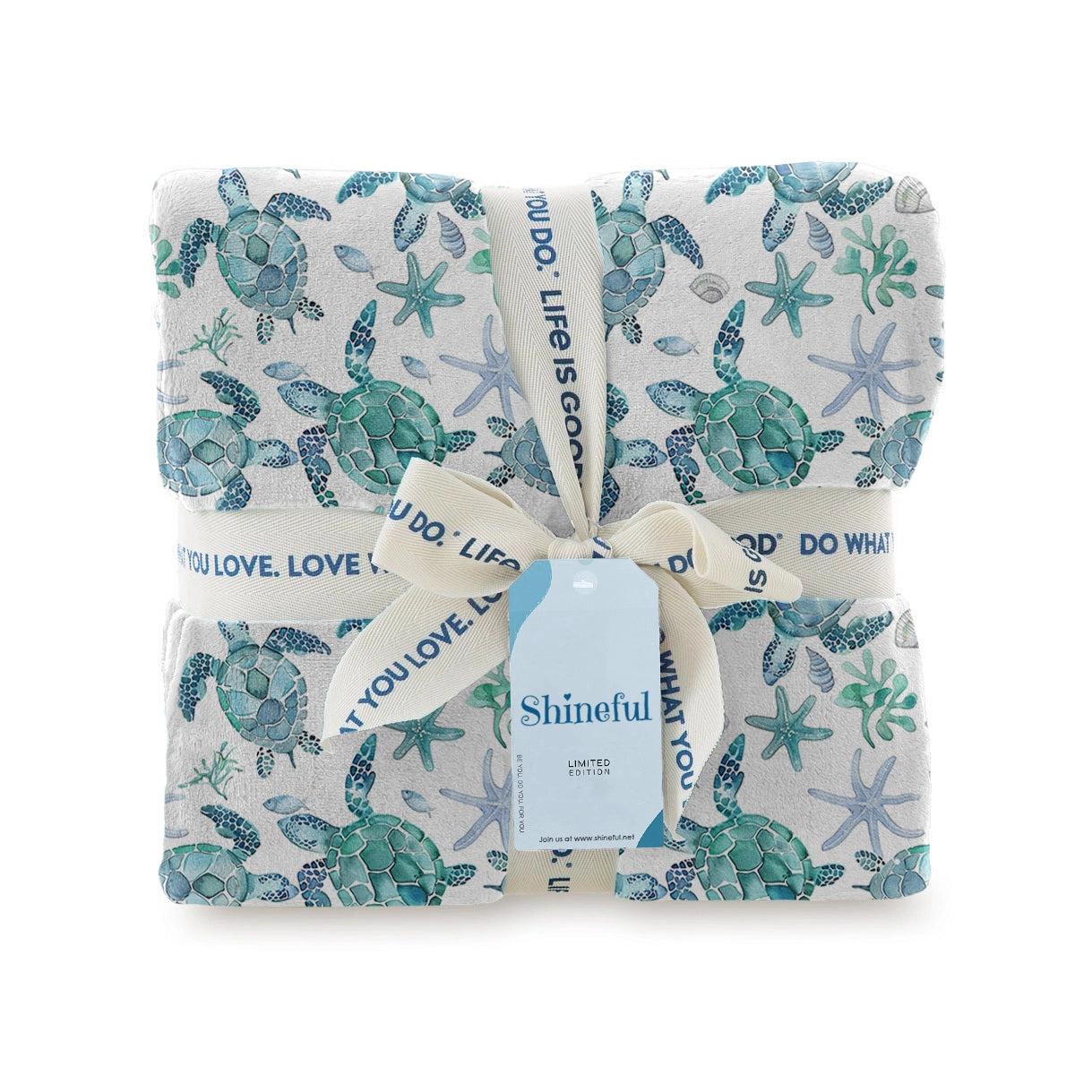 Shineful Fleece Blanket Blue Sea Turtle