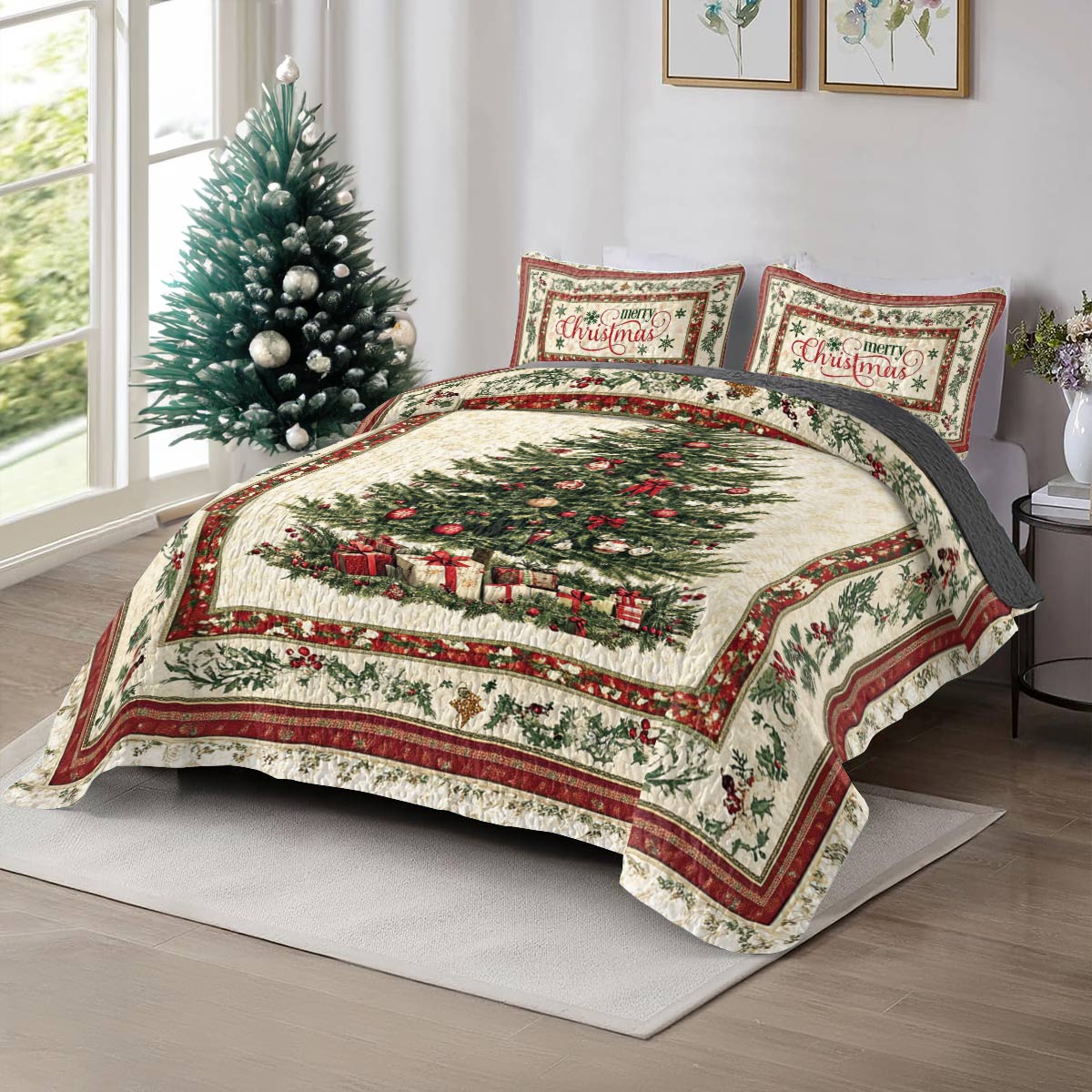 Shineful All Season Quilt 3-Piece Set Christmas Elegance