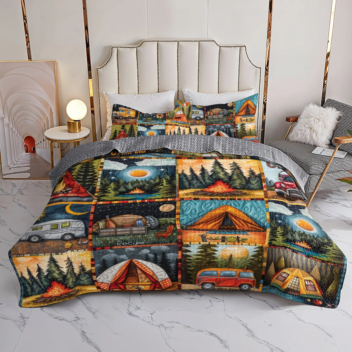 Shineful All Season Quilt 3-Piece Set Camping Wilderness Retreat