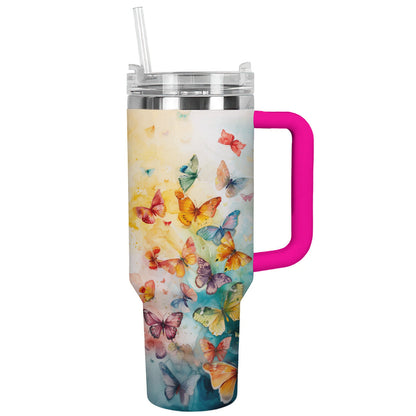 Butterfly 40 Oz Shineful™ Tumbler Colorful Nl09 Hot Pink 40Oz