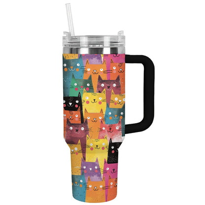 Cat Shineful™ Tumbler Happy Cats Nl09 Black 40Oz