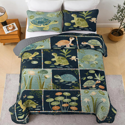 Shineful All Season Quilt 3-Piece Set Turtle Harmony