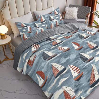 Shineful All Season Quilt 3-Piece Set Sailing Dreams