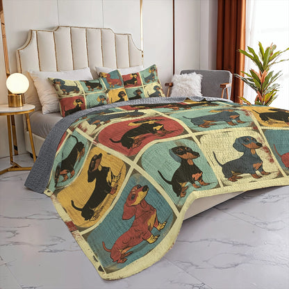 Shineful All Season Quilt 3-Piece Set Vintage Dachshund Gallery