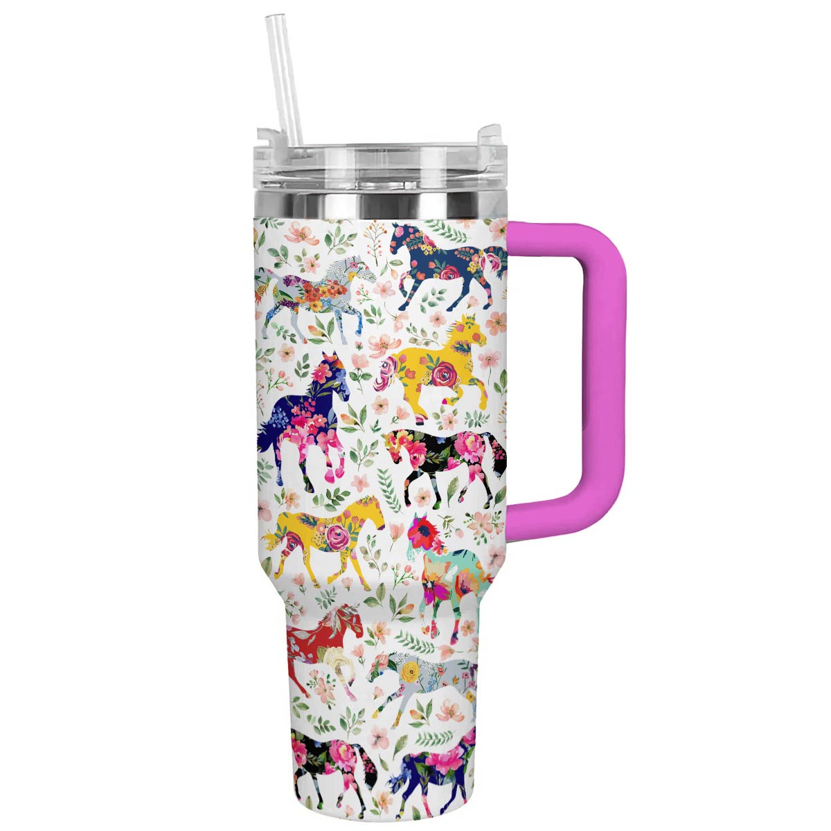 Shineful Tumbler Floral Horse