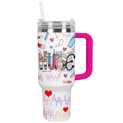 Nurse 40 Oz Shineful™ Tumbler Colorful Nl09 Hot Pink 40Oz