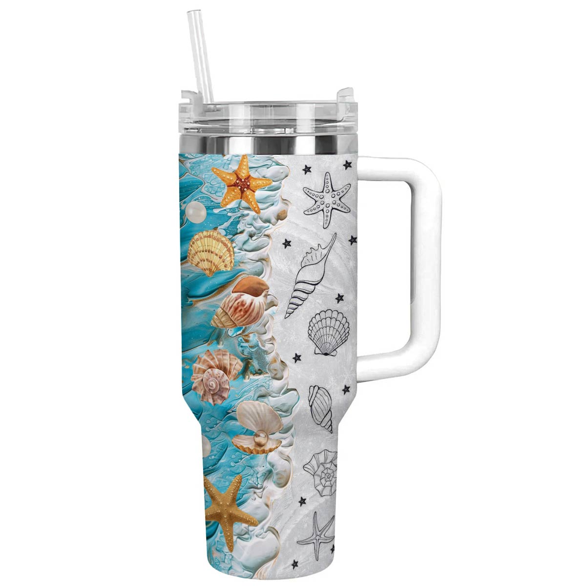 Shineful Tumbler Seashell Wave