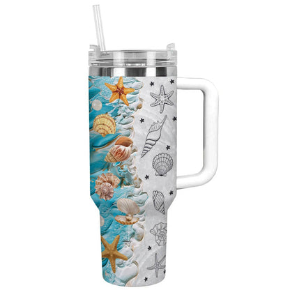 Shineful Tumbler Seashell Wave