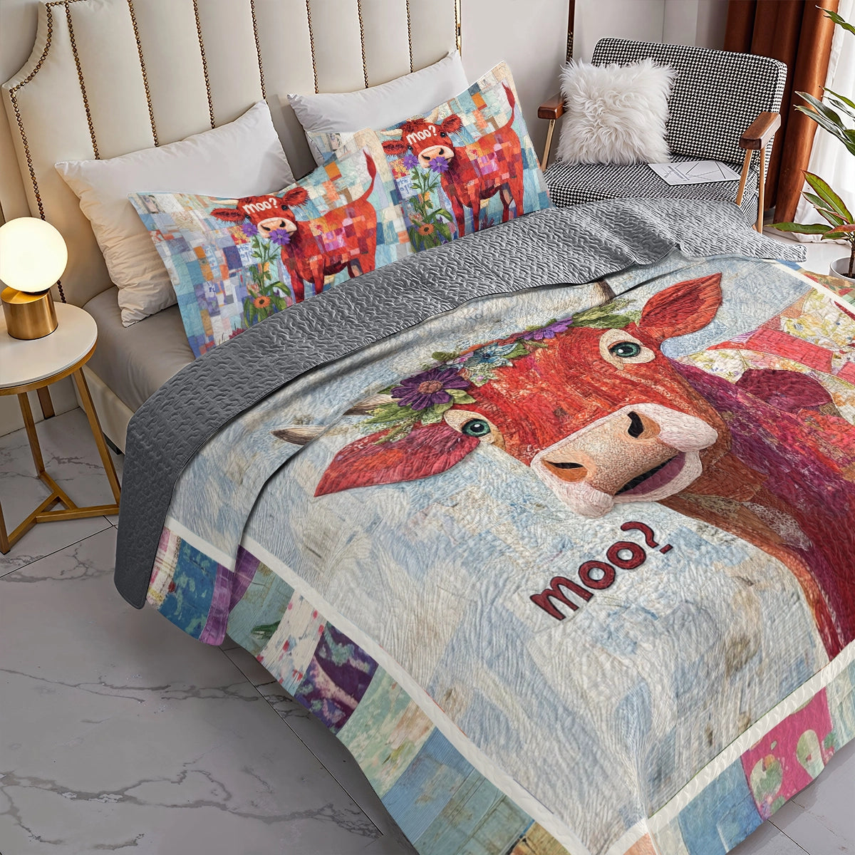 Shineful All Season Quilt 3-Piece Set Cow-Tastic Dreams