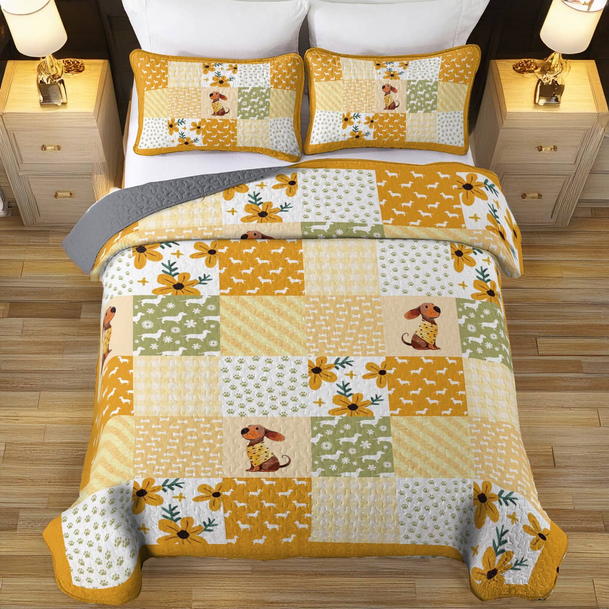 Shineful All Season Quilt 3-Piece Set Sunny Paws